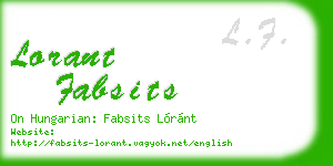 lorant fabsits business card